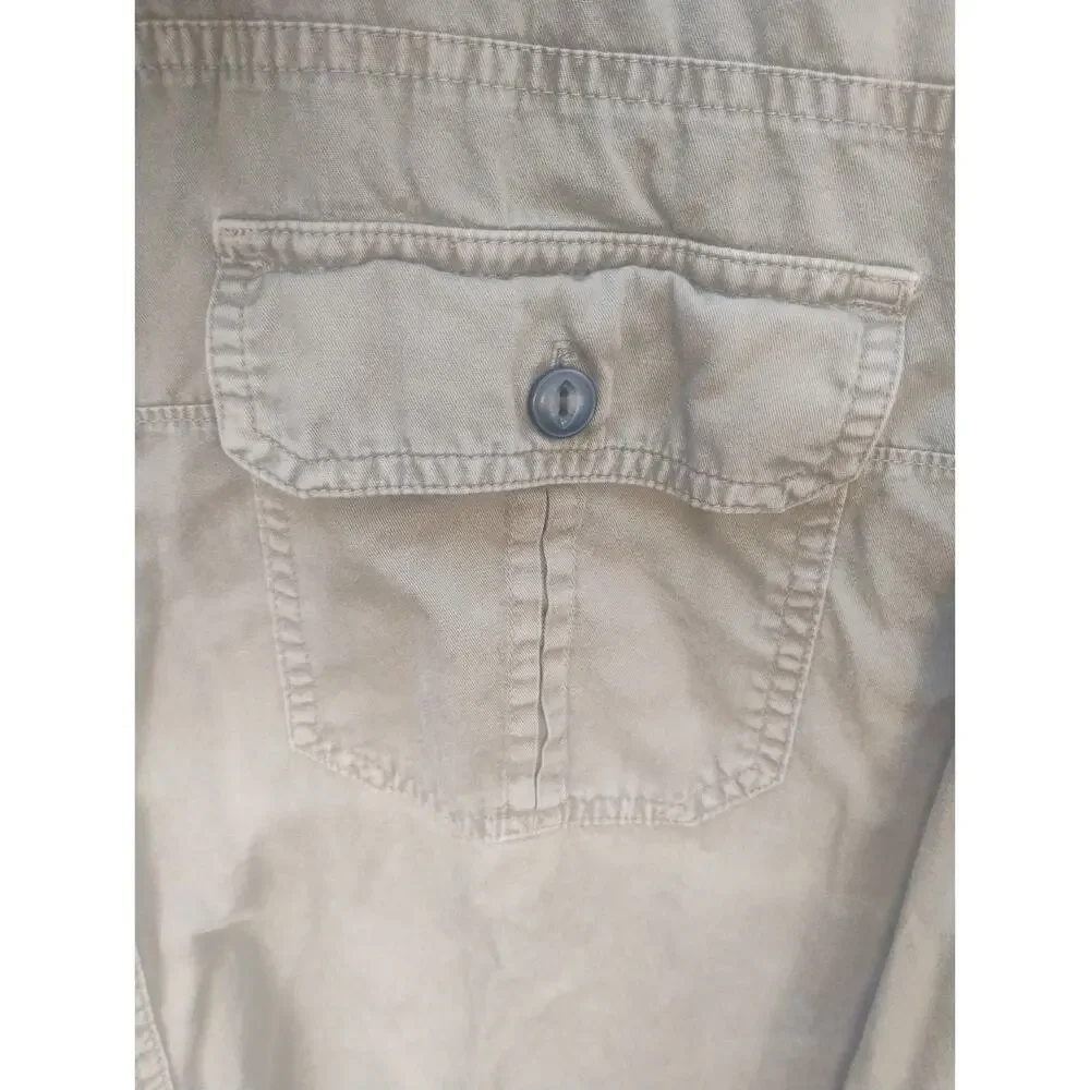 Vintage American Eagle Outfitters Mens XXL Athletic Fit Khaki Utility Work Shirt